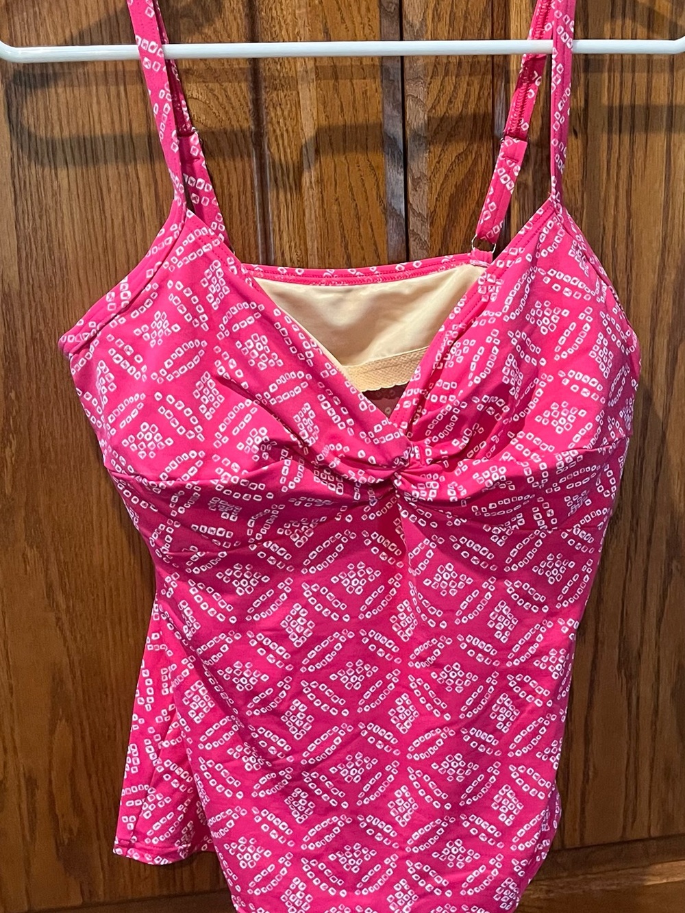 Lands' End Pink Twist-Front One-Piece Swimsuit